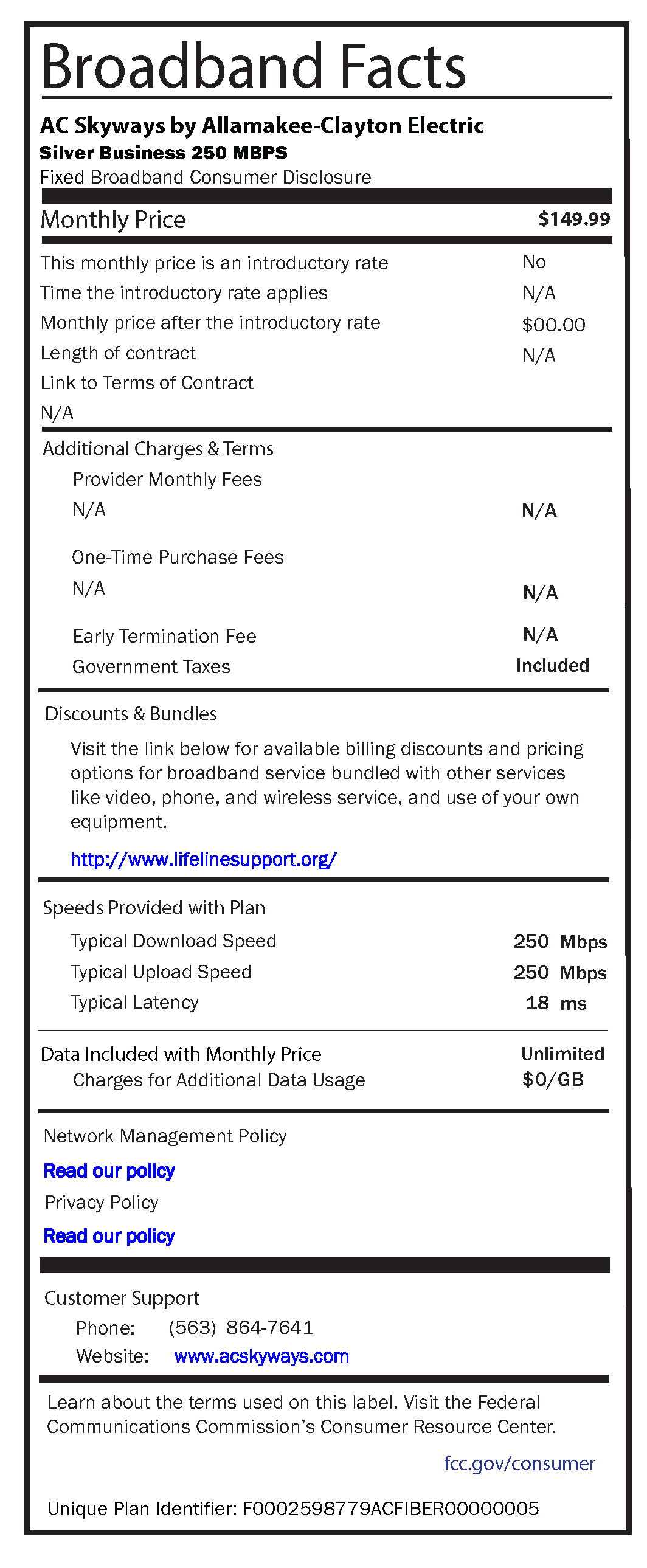 Broadband Silver Fiber Label